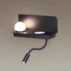 Бра 4202/6WL SMART SHELF черн.USB 6W 3000-6000K