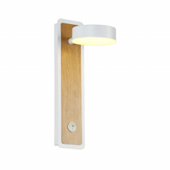 2900-1W, настенный светильник, D175xW100xH300, 1xLEDx5W, 400LM, 3000K, included, switch