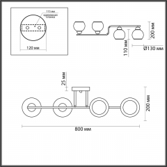 5217/4C MODERNI черный, бронза Люстра потолочная E27 4*60W 220V JANET.
