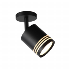 ST101.412.05 Светильник потолочный Черный LED 1*5W 3000K 390Lm Ra&gt;80 120° D68xH140 170-240V Накладные светильники