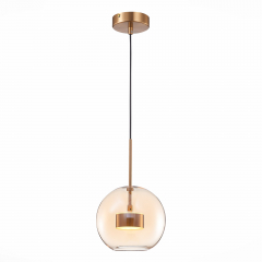 SL1133.333.01 Светильник подвесной ST-Luce Латунь/Коньячный LED 1*7W 3000K BOPONE