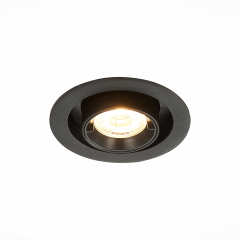 ST702.338.12 Св-к встр. Черный LED 1*12W 3000K 900Lm Ra80 24° IP20 D90xH92 180-240V Встраиваемые светильники