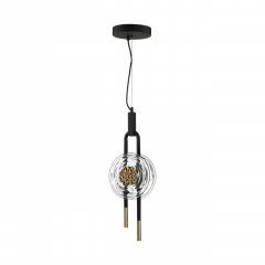 5407/12L MODERN ODL_EX24 27 черный/золотой/металл/стекло Подвес LED 12W 3000K 1005Лм MAGNET