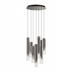 5061/32L PENDANT ODL24 319 черный/темн.хром/металл/стекло Люстра каскадная LED 7*4W 3000K SHINY