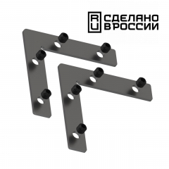 Соединитель угловой 2шт черный FLUM 135134