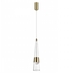 5043/12L L-VISION ODL24 301 глянц.золото/прозрачный/металл/стекло Подвес LED 12W 3000K 1334Лм LUMP