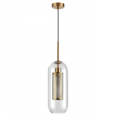 4940/1 PENDANT ODL22 335 античн.бронза/металл/прозрачный/стекло Подвес E27 1*40W CLOCKY