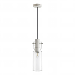 5057/1B PENDANT ODL24 323 белый/прозрачный/металл/стекло Подвес E27 1*40W SCROW