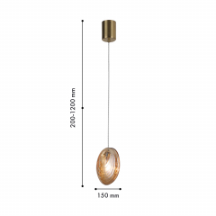 4485-1P, подвес, D150xH200/1200, 1xE14x60W, excluded