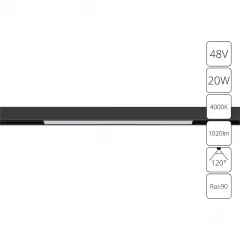 Трек A4663PL-1BK LINEA черн LED 20W 4000K