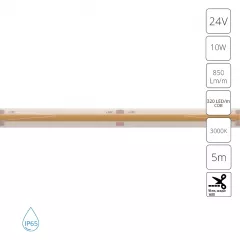 Светодиодная лента 24V 10W/m 3000К 5м IP65 Arte Lamp AQUA LANE A2432008-04-3K