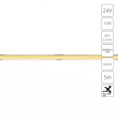 Светодиодная лента 24V 10W/m 6000К 5м IP20 Arte Lamp LANE A2432005-03-6K