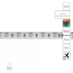 Светодиодная лента 24V 14,4W/m (на канал 4,8W/m) RGB 5м IP65 Arte Lamp AQUA TAPE A2406010-02-RGB