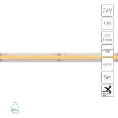 Светодиодная лента 24V 10W/m 6000К 5м IP65 Arte Lamp AQUA LANE A2432008-06-6K
