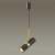 4356/1 HIGHTECH ODL23 253 черный/золотистый/металл Подвесной св-к IP20 LED GU10 10W BULLET, изображение 3
