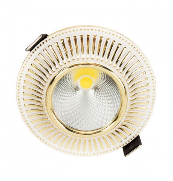 CLD042W2 Дзета Белый+Золото LED Св-к Встраив.