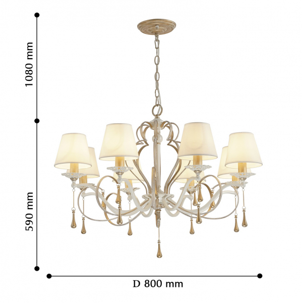 2635-8P, подвесная люстра, D800xH590/1670, 8xE14x40W, excluded, изображение 3