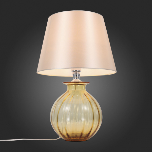 SL968.904.01 Настольная лампа ST-Luce Хром, Янтарный/Бежевый E27 1*60W (из 2-х коробок)