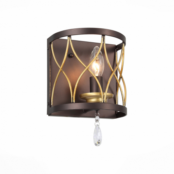 SL789.421.01 Бра ST-Luce Темный кофе, Золото/Темный кофе, Золото, Прозрачный E14 1*60W