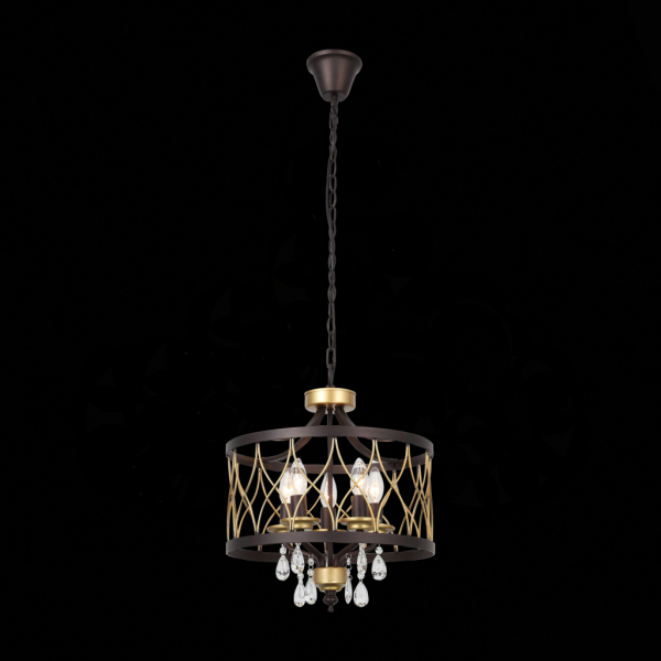 SL789.423.05 Люстра подвесная ST-Luce Темный кофе, Золото/Темный кофе, Золото, Прозрачный E14 5*60W
