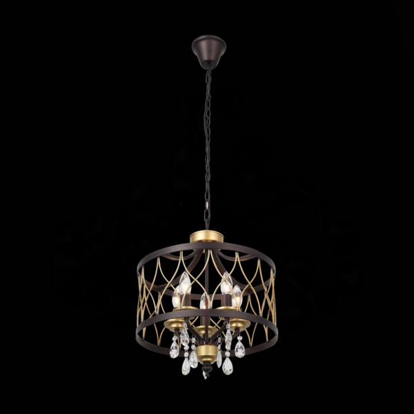 SL789.423.05 Люстра подвесная ST-Luce Темный кофе, Золото/Темный кофе, Золото, Прозрачный E14 5*60W