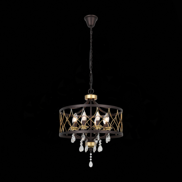 SL789.423.08 Люстра подвесная ST-Luce Темный кофе, Золото/Темный кофе, Золото, Прозрачный E14 8*60W