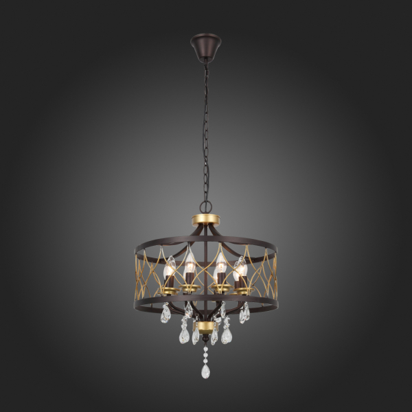 SL789.423.08 Люстра подвесная ST-Luce Темный кофе, Золото/Темный кофе, Золото, Прозрачный E14 8*60W