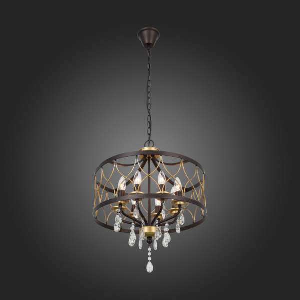 SL789.423.08 Люстра подвесная ST-Luce Темный кофе, Золото/Темный кофе, Золото, Прозрачный E14 8*60W