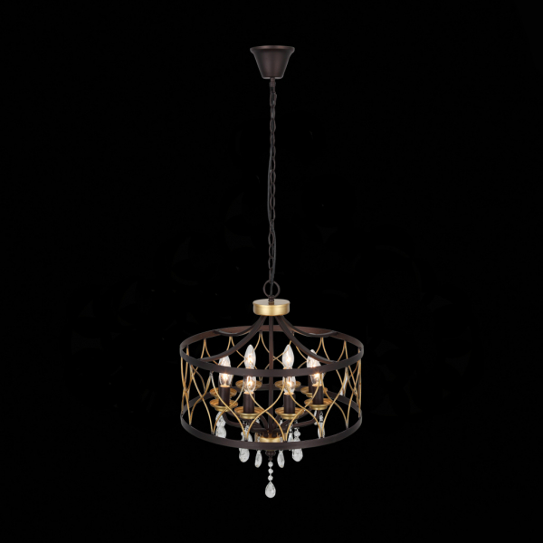 SL789.423.08 Люстра подвесная ST-Luce Темный кофе, Золото/Темный кофе, Золото, Прозрачный E14 8*60W