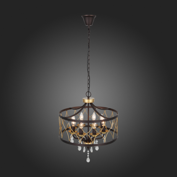 SL789.423.08 Люстра подвесная ST-Luce Темный кофе, Золото/Темный кофе, Золото, Прозрачный E14 8*60W