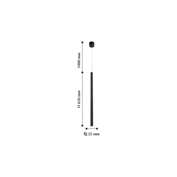 2235-1P, подвес, D25xH650/1650, LEDx5W, 400LM, 4000K, included, изображение 2