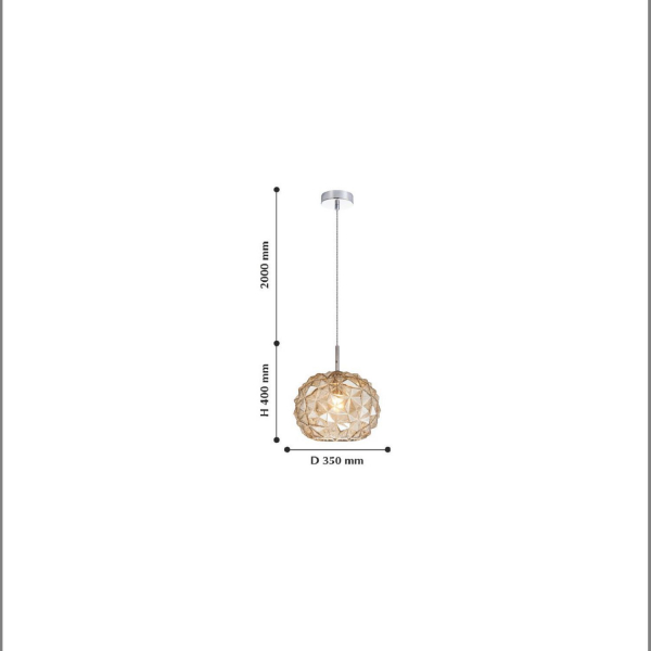 2177-1P, подвес, D350xH400/1600, 1xE27x60W, excluded, изображение 2