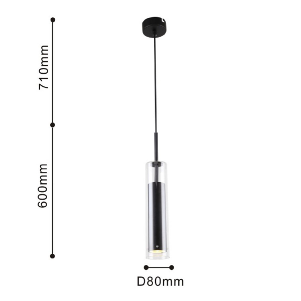 2556-1P, подвес, D80xH600/1310, 1xGU10LEDx5W, excluded, изображение 3