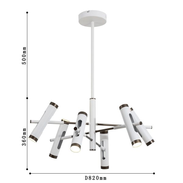 2325-12P, подвесная люстра, D820xH860, 12xLEDx3W, 2880LM, 4000K, included, изображение 3