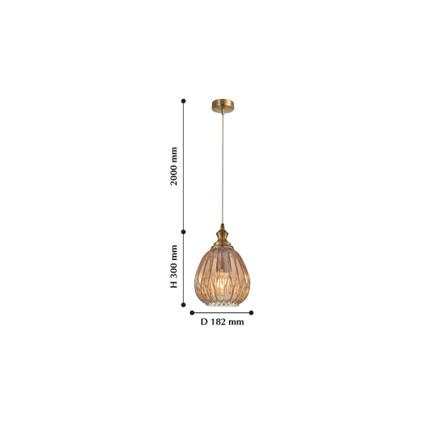 2188-1P, подвес, D185xH300/1520, 1xE27x60W, excluded, изображение 2