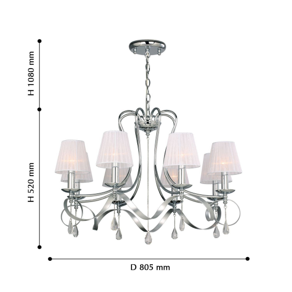 2597-8P, подвесная люстра, D805xH520/1600, 8xE14x40W, excluded, изображение 3