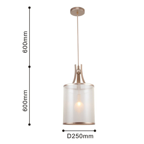 2551-1P, подвес, D250xH600/1200, 1xG9x40W, excluded, изображение 3
