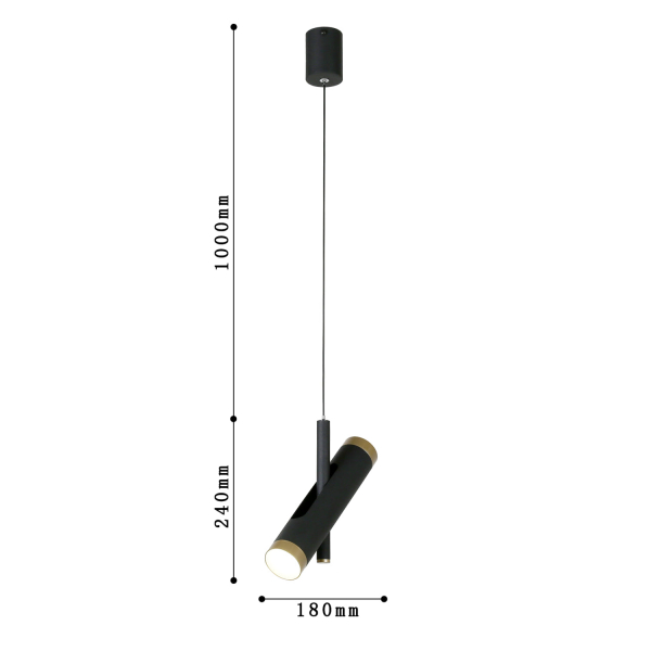 2324-2P, подвес, W180xH240/1240, 2xLEDx3W, 480LM, 4000K included, изображение 3