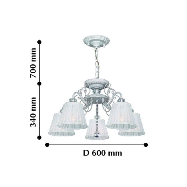2150-5PC, люстра подвесная, D600xH340/1040, 5xE14x40W, excluded, изображение 4