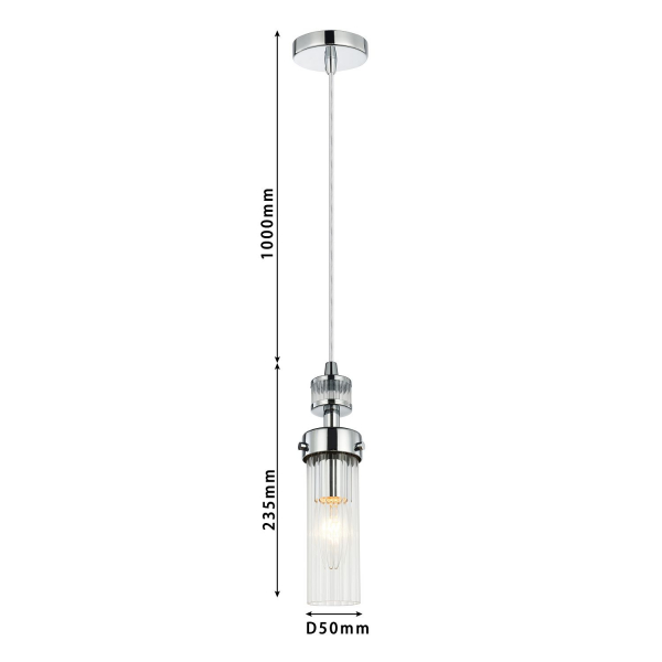 2819-1P, подвес, D100xH235/1270, 1xE14x40W, excluded, изображение 3