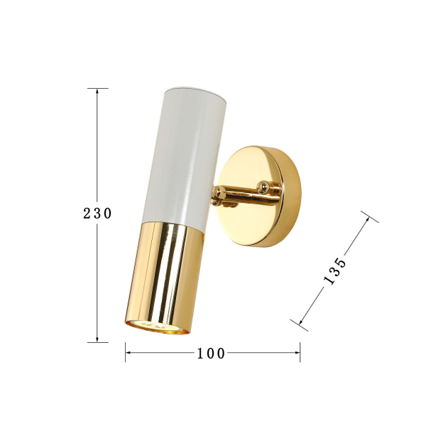 2755-1W, настенный светильник, D135xW100xH230, 1xGU10LEDx5W, 400LM, 3000K, included, изображение 3