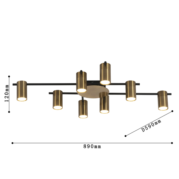 2827-8P, потолочная люстра, L890xW590xH120, 8xGU10x35W, included, изображение 3