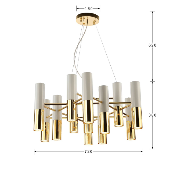 2755-13P, подвесная люстра, D720xH380/1000, 13xGU10LEDx5W, 5200LM, 3000K, included, изображение 3