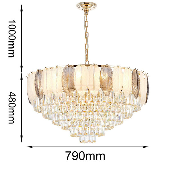 2982-18P, подвесная люстра, D790xH480/1480, 18xE14x40W, excluded, изображение 2