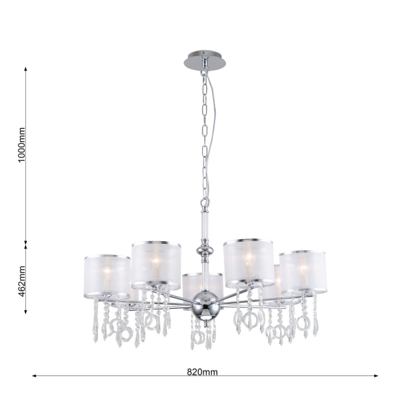 2869-7P, подвесная люстра, D820xH460/1460, 7xE14x40W, excluded, изображение 3