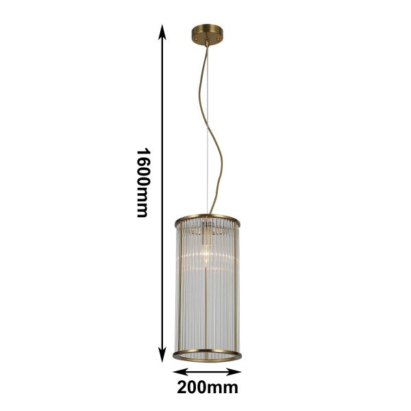 2907-1P, подвес, D200xH400/1600, 1xE14x60W, excluded, изображение 3