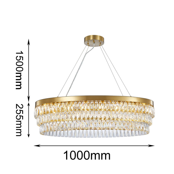2206-16C, подвесная люстра, L1000xW500xH260/1760, 16xG9x40W, excluded, изображение 3
