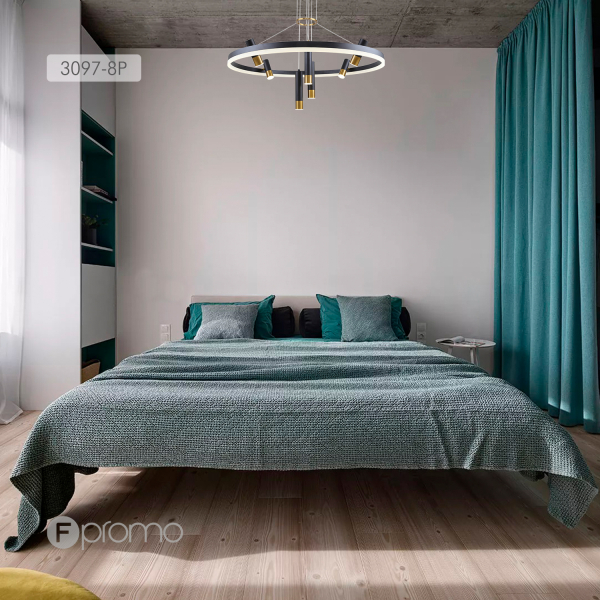 3097-8P, подвесная люстра, D800xH600/1000, LEDx48W + 7xLEDx3W, 4690LM, 4000K, included, изображение 5