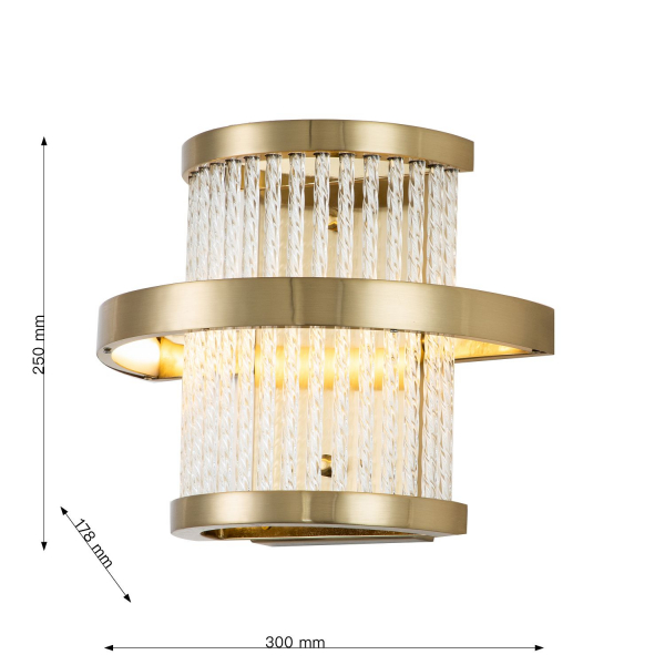 2995-1W, настенный светильник, D180xW300xH250, LEDx10W, 1500LM, 3000K, included, изображение 3