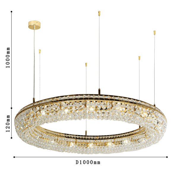 4015-15P, подвесная люстра, D1000xH120/1120, 15xE14x40W, excluded, изображение 3